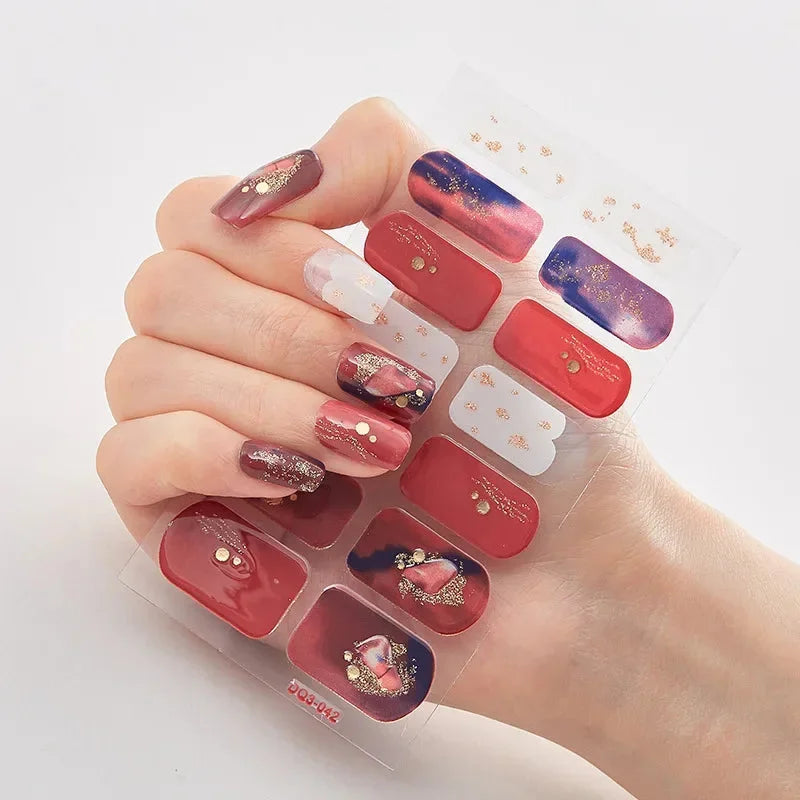 Autocollants D’Art Des Ongles 3D Pour Des Ongles Festifs Faciles — Mix Rouge, photo 4