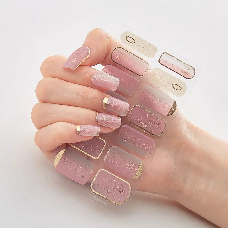 Autocollants D’Art Des Ongles 3D Pour Des Ongles Festifs Faciles — Or Rose Scintillant, photo 16
